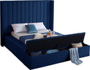 Kiki Navy Velvet Queen Bed (3 Boxes) - NY Furniture Direct (NY)