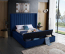 Kiki Navy Velvet Queen Bed (3 Boxes) - NY Furniture Direct (NY)