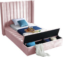 Kiki Pink Velvet Twin Bed (3 Boxes) - NY Furniture Direct (NY)