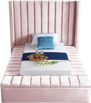 Kiki Pink Velvet Twin Bed (3 Boxes) - NY Furniture Direct (NY)