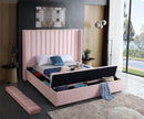 Kiki Pink Velvet Queen Bed (3 Boxes) - NY Furniture Direct (NY)
