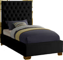 Lana Black Velvet Twin Bed - NY Furniture Direct (NY)