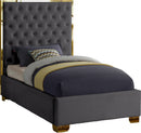 Lana Grey Velvet Twin Bed - NY Furniture Direct (NY)