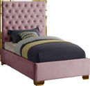 Lana Pink Velvet Twin Bed - NY Furniture Direct (NY)