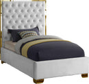 Lana White Velvet Twin Bed - NY Furniture Direct (NY)