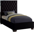 Lexi Black Velvet Twin Bed - NY Furniture Direct (NY)