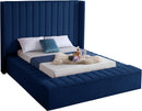 Kiki Navy Velvet Queen Bed (3 Boxes) - NY Furniture Direct (NY)