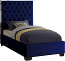 Lexi Navy Velvet Twin Bed - NY Furniture Direct (NY)