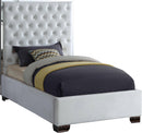 Lexi White Velvet Twin Bed - NY Furniture Direct (NY)