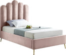 Lily Pink Velvet Twin Bed