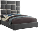Milan Grey Faux Leather Queen Bed - NY Furniture Direct (NY)