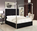 Porter Black Velvet Queen Bed