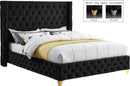Savan Black Velvet King Bed
