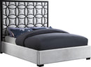 Taj White Velvet King Bed - NY Furniture Direct (NY)
