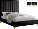 Via Black Velvet Queen Bed - NY Furniture Direct (NY)