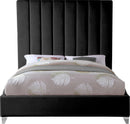 Via Black Velvet Queen Bed - NY Furniture Direct (NY)