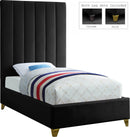 Via Black Velvet Twin Bed - NY Furniture Direct (NY)