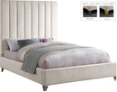 Via Cream Velvet Queen Bed - NY Furniture Direct (NY)