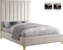 Via Cream Velvet Queen Bed - NY Furniture Direct (NY)