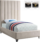 Via Cream Velvet Twin Bed - NY Furniture Direct (NY)