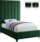 Via Green Velvet Twin Bed - NY Furniture Direct (NY)