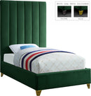 Via Green Velvet Twin Bed - NY Furniture Direct (NY)