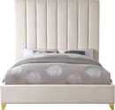 Via Cream Velvet Queen Bed - NY Furniture Direct (NY)
