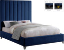 Via Navy Velvet Full Bed - NY Furniture Direct (NY)