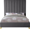 Via Grey Velvet King Bed - NY Furniture Direct (NY)