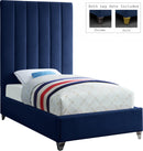 Via Navy Velvet Twin Bed - NY Furniture Direct (NY)