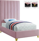 Via Pink Velvet Twin Bed - NY Furniture Direct (NY)