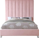 Via Pink Velvet King Bed - NY Furniture Direct (NY)