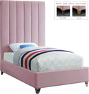 Via Pink Velvet Twin Bed - NY Furniture Direct (NY)