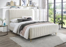 Zara Cream Velvet Queen Bed (3 Boxes) - NY Furniture Direct (NY)