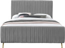Zara Grey Velvet Full Bed (3 Boxes) - NY Furniture Direct (NY)