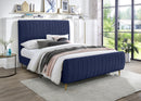 Zara Navy Velvet Queen Bed (3 Boxes) - NY Furniture Direct (NY)