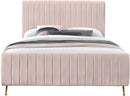 Zara Pink Velvet Full Bed (3 Boxes) - NY Furniture Direct (NY)