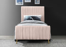 Zara Pink Velvet Twin Bed (3 Boxes)