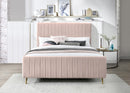 Zara Pink Velvet Queen Bed (3 Boxes) - NY Furniture Direct (NY)