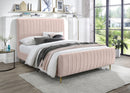 Zara Pink Velvet Queen Bed (3 Boxes) - NY Furniture Direct (NY)