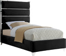 Zuma Black Velvet Twin Bed - NY Furniture Direct (NY)
