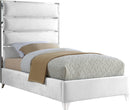 Zuma White Velvet Twin Bed - NY Furniture Direct (NY)