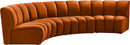 Infinity Cognac Velvet 4pc. Modular Sectional - NY Furniture Direct (NY)