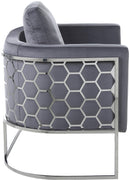 Casa Grey Velvet Loveseat - NY Furniture Direct (NY)