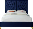 Eclipse Navy Velvet Queen Bed - NY Furniture Direct (NY)