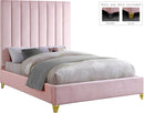 Via Pink Velvet King Bed - NY Furniture Direct (NY)
