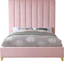 Via Pink Velvet King Bed - NY Furniture Direct (NY)