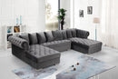 Presley Grey Velvet 3pc. Sectional