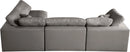 Plush Grey Velvet Standard Cloud Modular Sectional