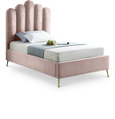 Lily Pink Velvet Twin Bed